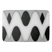 Zwart-witte golven badmat (Voorkant)