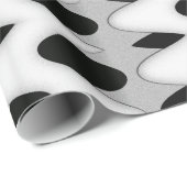Zwart-witte golven cadeaupapier (Rol Hoek)