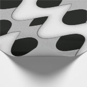 Zwart-witte golven cadeaupapier (Hoek)