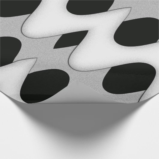 Zwart-witte golven cadeaupapier (Hoek)