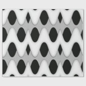 Zwart-witte golven cadeaupapier (Vlak)