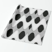 Zwart-witte golven cadeaupapier (Uitgerold)