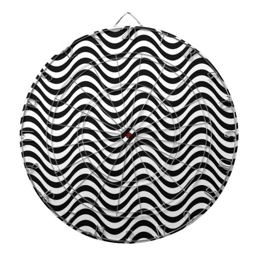 Zwart-witte golven dartbord (Voorkant)