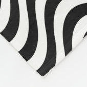 Zwart-witte golven fleece deken (Hoek)