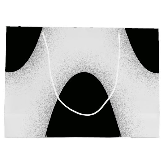 Zwart-witte golven large cadeautasje (Achterkant)