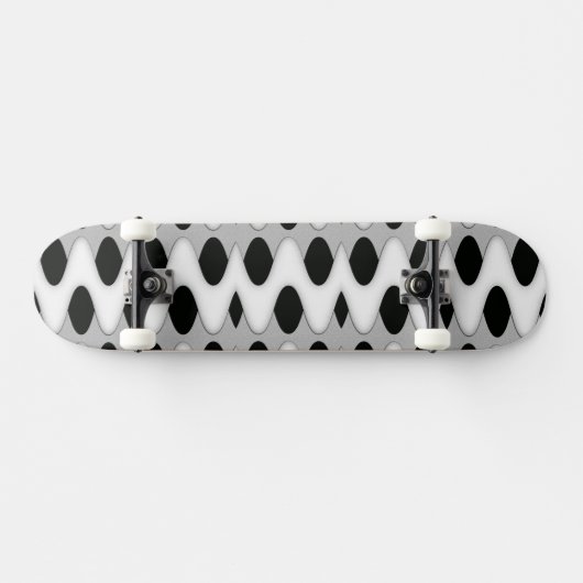 Zwart-witte golven persoonlijk skateboard (Horizontaal)