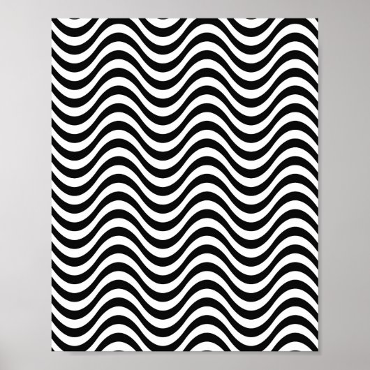 Zwart-witte golven poster (Voorkant)
