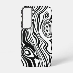 Zwart Witte Golven Samsung Galaxy Hoesjes Kleur na Hoesje