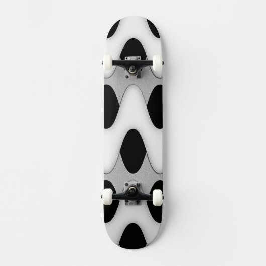 Zwart-witte golven skateboard (Voorkant)