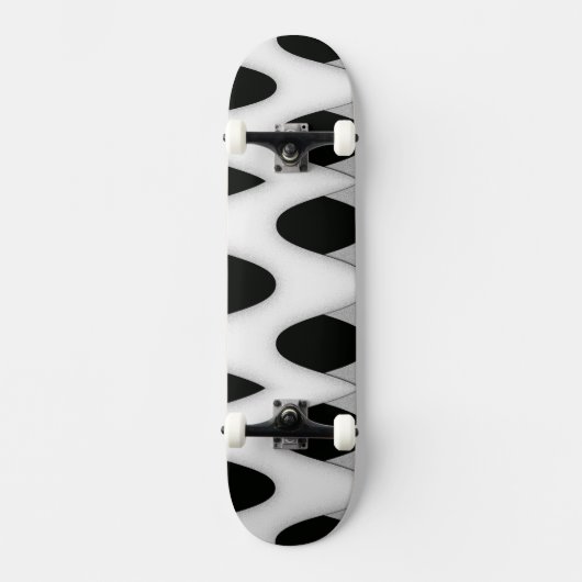 Zwart-witte golven skateboard (Voorkant)