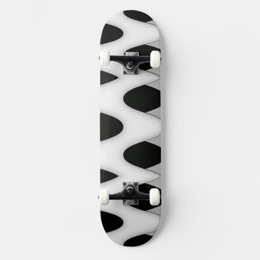 Zwart-witte golven skateboard (Voorkant)