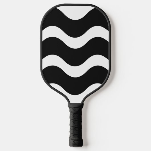 Zwart-witte golven Wavy Pickleball Paddle (Voorkant)