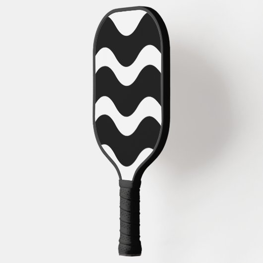 Zwart-witte golven Wavy Pickleball Paddle (Links)
