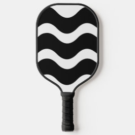 Zwart-witte golven Wavy Pickleball Paddle