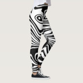 Zwart-witte golvenpatroon Leggings uw kleuren (Rechts)
