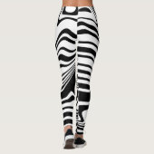 Zwart-witte golvenpatroon Leggings uw kleuren (Achterkant)