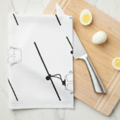 Zwart-witte gondel keukenhanddoek (Quarter Fold)