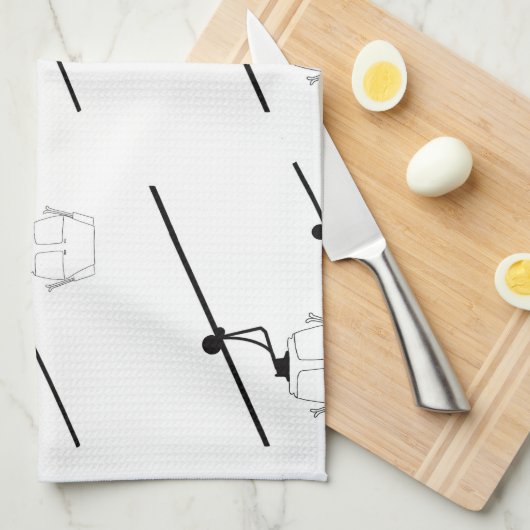 Zwart-witte gondel keukenhanddoek (Quarter Fold)