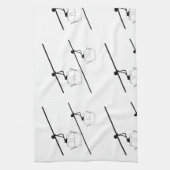 Zwart-witte gondel keukenhanddoek (Verticaal)