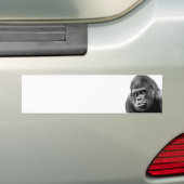 Zwart Witte Gorilla Bumpersticker (Op auto)