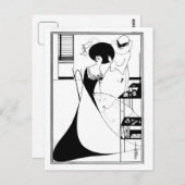 Zwart-witte gothic gothic art nouveau Salome Briefkaart (Voorkant / Achterkant)