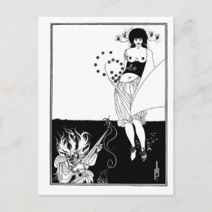 Zwart-witte gothic gothic art nouveau Salome Briefkaart