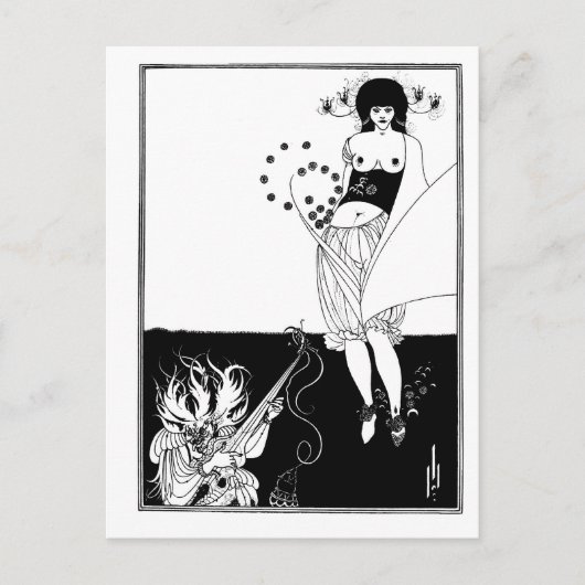 Zwart-witte gothic gothic art nouveau Salome Briefkaart (Voorkant)