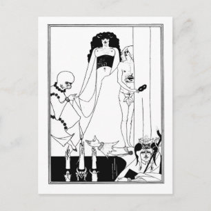 Zwart-witte gothic gothic art nouveau Salome Briefkaart