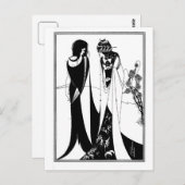 Zwart-witte gothic gothic art nouveau Salome Briefkaart (Voorkant / Achterkant)