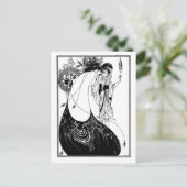 Zwart-witte gothic gothic art nouveau Salome Briefkaart (Staand voorkant)