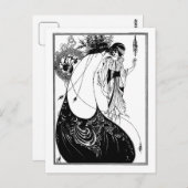 Zwart-witte gothic gothic art nouveau Salome Briefkaart (Voorkant / Achterkant)