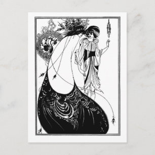 Zwart-witte gothic gothic art nouveau Salome Briefkaart