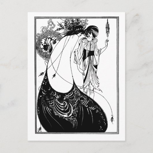 Zwart-witte gothic gothic art nouveau Salome Briefkaart (Voorkant)
