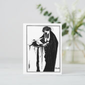 Zwart-witte gothic gothic art nouveau Salome Briefkaart (Staand voorkant)