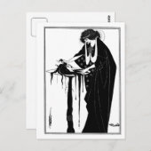 Zwart-witte gothic gothic art nouveau Salome Briefkaart (Voorkant / Achterkant)