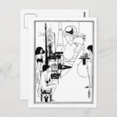 Zwart-witte gothic gothic art nouveau Salome Briefkaart (Voorkant / Achterkant)