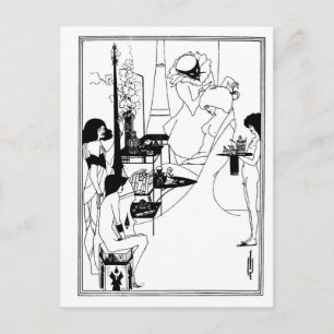 Zwart-witte gothic gothic art nouveau Salome Briefkaart