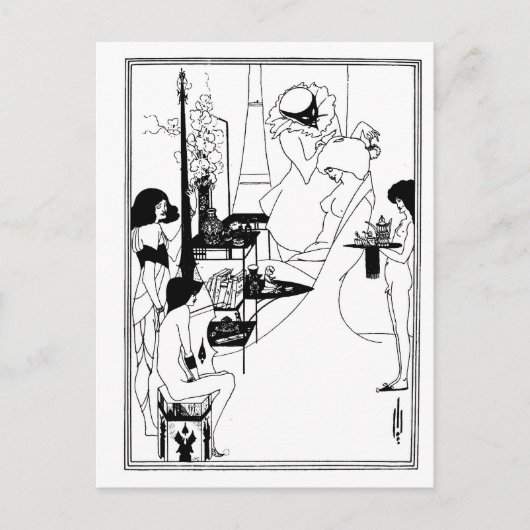 Zwart-witte gothic gothic art nouveau Salome Briefkaart (Voorkant)