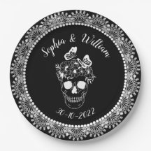 Zwart Witte Gotische Bloemenskelet Halloween Bruil