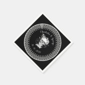 Zwart Witte Gotische Bloemenskelet Halloween Bruil Servet (Hoek)