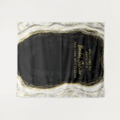 Zwart Witte Gouden Geode Douche Foto Prop Backdrop Wandkleed (Voorkant (horizontaal))