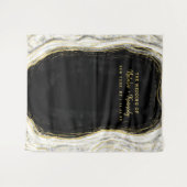 Zwart Witte & Gouden Geode Rots Fotocabine Achterg Wandkleed (Voorkant (horizontaal))