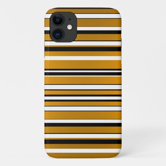 Zwart witte gouden strepen Case-Mate iPhone case (Achterkant)
