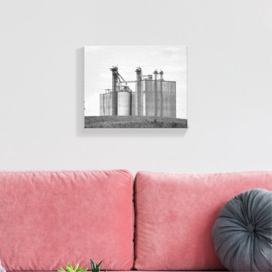 Zwart-witte graan op een Hill 8x10 Canvas Afdruk (Insitu (Woonkamer))