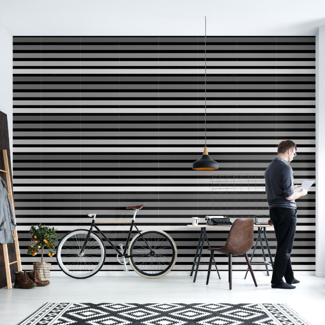 Zwart Witte Gradiënt Behang (Woonkamer)