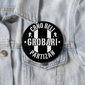 Zwart Witte Grafdelvers Partizan Ronde Button 4,0 Cm (In situ)