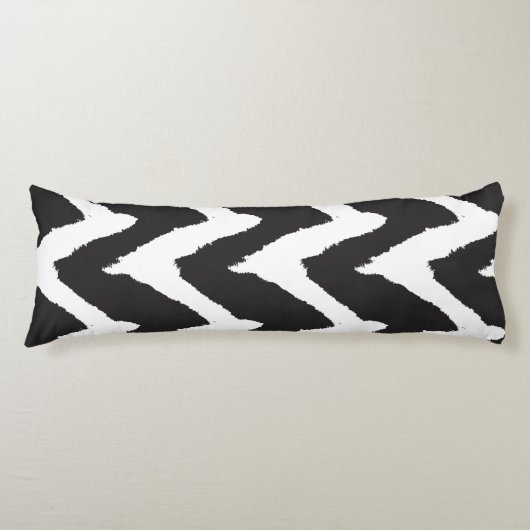 Zwart Witte Grafiek Lichaamskussen (Voorkant)