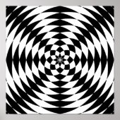 Zwart-witte grafische optische illusie poster (Voorkant)