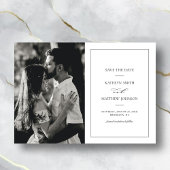 Zwart-witte grens bruiloft Save The Date Magnetische Uitnodiging