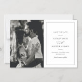 Zwart-witte grens bruiloft Save The Date Magnetische Uitnodiging (Voorkant)